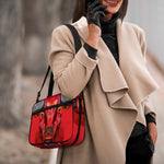 Geometric Bull Skull Print Double Strap Bible Bag