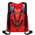 Geometric Bull Skull Print Drawstring Backpack