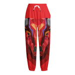Geometric Bull Skull Print Fleece Lined Knit Pants