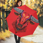 Geometric Bull Skull Print Foldable Umbrella