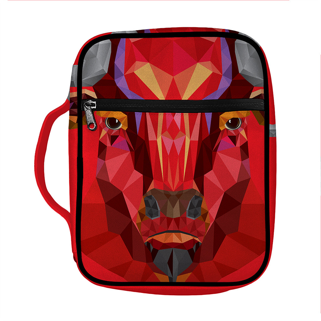 Geometric Bull Skull Print Front Pocket Bible Bag