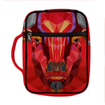 Geometric Bull Skull Print Front Pocket Bible Bag