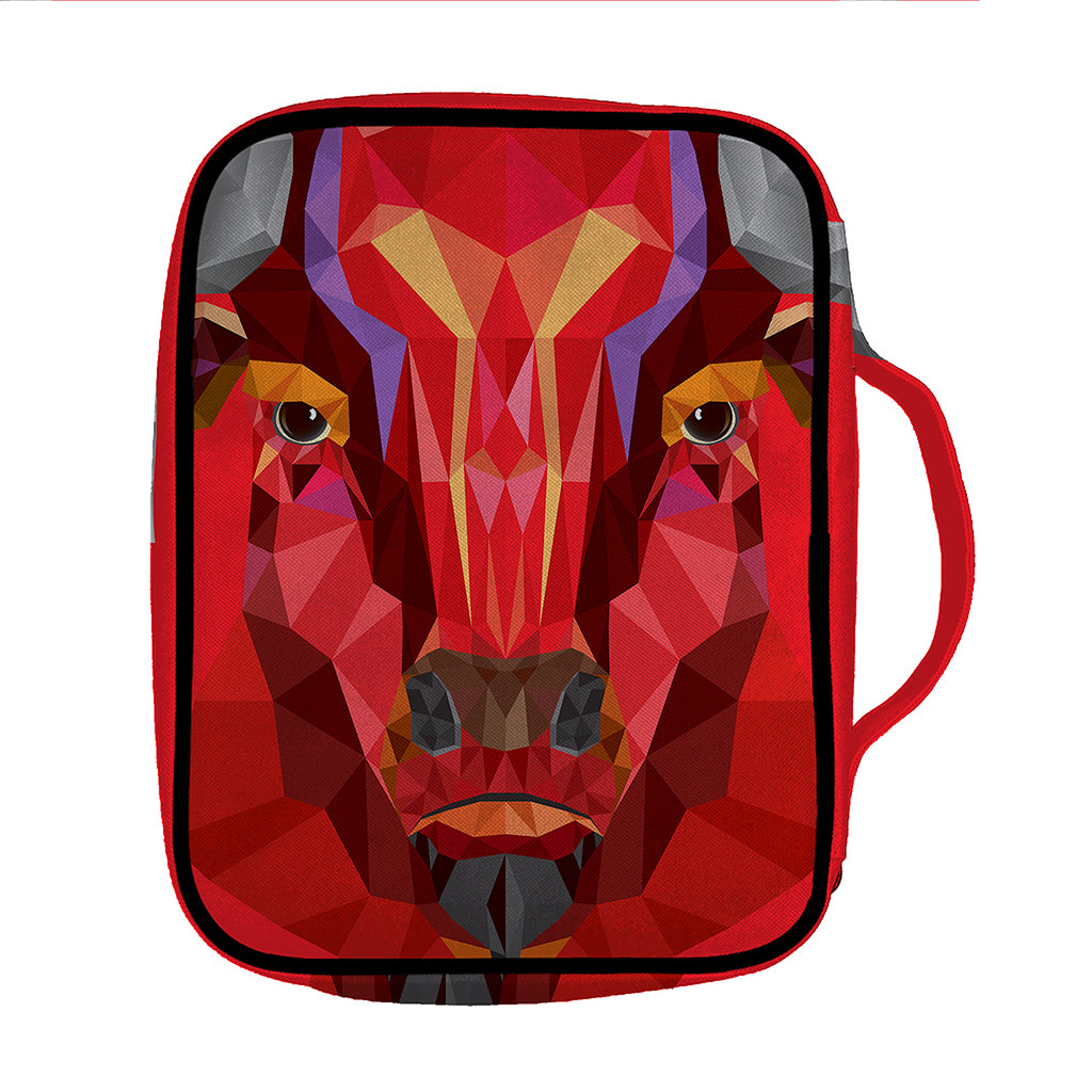 Geometric Bull Skull Print Front Pocket Bible Bag