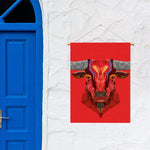 Geometric Bull Skull Print Garden Flag