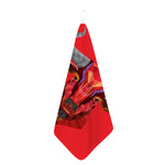 Geometric Bull Skull Print Hand Towel