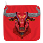 Geometric Bull Skull Print Hand Towel