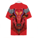 Geometric Bull Skull Print Hawaiian Shirt
