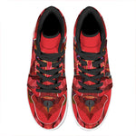 Geometric Bull Skull Print High Top Leather Sneakers