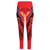 Geometric Bull Skull Print High-Waisted Pocket Leggings