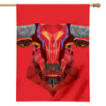 Geometric Bull Skull Print House Flag