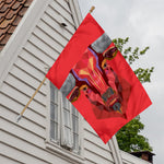 Geometric Bull Skull Print House Flag