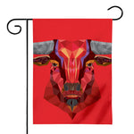 Geometric Bull Skull Print House Flag