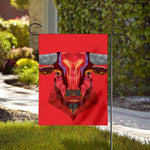 Geometric Bull Skull Print House Flag