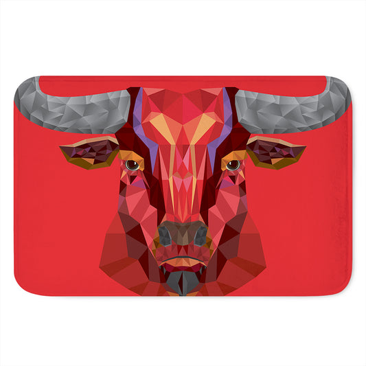 Geometric Bull Skull Print Indoor Door Mat