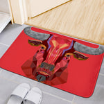 Geometric Bull Skull Print Indoor Door Mat