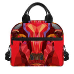 Geometric Bull Skull Print Insulated Lunch Bag