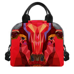 Geometric Bull Skull Print Insulated Lunch Bag
