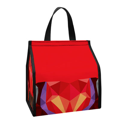 Geometric Bull Skull Print Insulated Lunch Tote