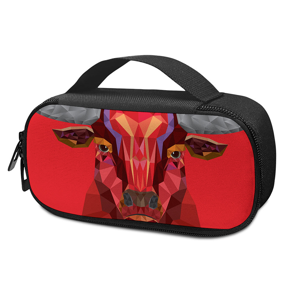 Geometric Bull Skull Print Insulin Cooler Travel Case