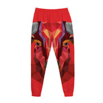 Geometric Bull Skull Print Jogger Pants