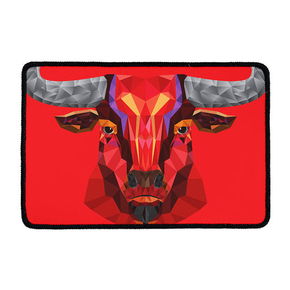 Geometric Bull Skull Print Kitchen Mat