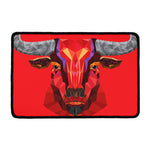 Geometric Bull Skull Print Kitchen Mat