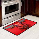 Geometric Bull Skull Print Kitchen Mat