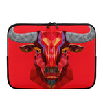 Geometric Bull Skull Print Laptop Sleeve