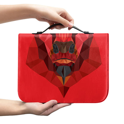 Geometric Bull Skull Print Leather Bible Cover