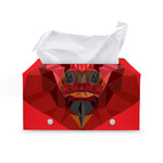 Geometric Bull Skull Print Leather Tissue Box Cover