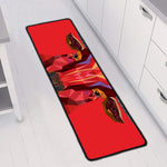 Geometric Bull Skull Print Long Kitchen Mat