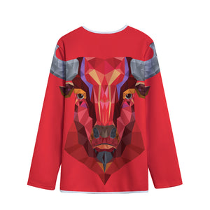 Geometric Bull Skull Print Long Sleeve Short Coat