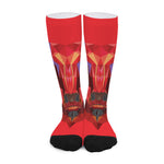 Geometric Bull Skull Print Long Socks
