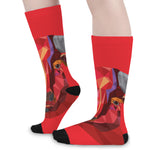 Geometric Bull Skull Print Long Socks
