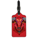 Geometric Bull Skull Print Luggage Tag