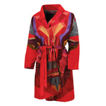 Geometric Bull Skull Print Men's Bathrobe