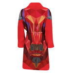 Geometric Bull Skull Print Men's Bathrobe