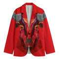 Geometric Bull Skull Print Men's Blazer