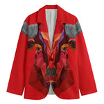 Geometric Bull Skull Print Men's Blazer