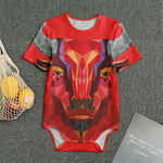 Geometric Bull Skull Print Men's Bodysuit
