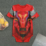 Geometric Bull Skull Print Men's Bodysuit