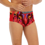 Geometric Bull Skull Print Men's Briefs