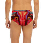 Geometric Bull Skull Print Men's Briefs