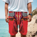 Geometric Bull Skull Print Men's Cargo Shorts