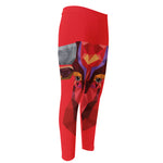 Geometric Bull Skull Print Men's Compression Pants