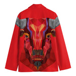 Geometric Bull Skull Print Men's Cotton Blazer