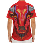 Geometric Bull Skull Print Men's Deep V-Neck Shirt