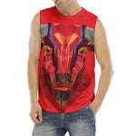 Geometric Bull Skull Print Men's Fitness Tank Top