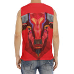 Geometric Bull Skull Print Men's Fitness Tank Top