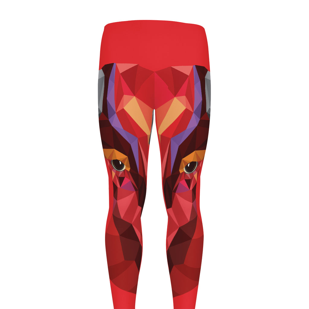 Geometric Bull Skull Print Men's leggings